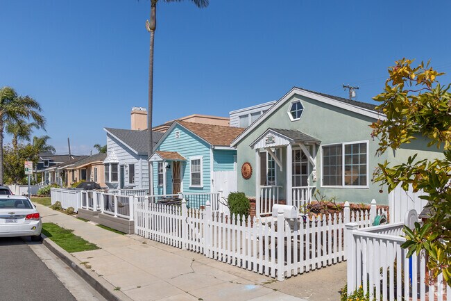 These classic bungalow and cottage style homes line the streets near the ocean in Seal Beach.