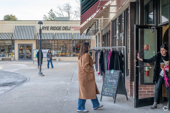 Residents can shop for winter fashions at the Rye Ridge Shopping Center in Rye Brook.