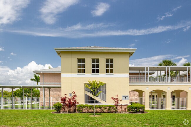 Gulfview Middle School in Naples features colorful mediterranean architecture.