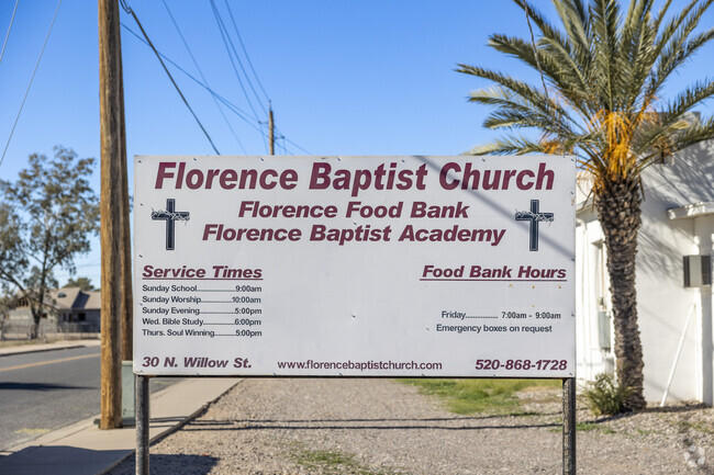 Florence Baptist Academy is also home to a church and a food bank.