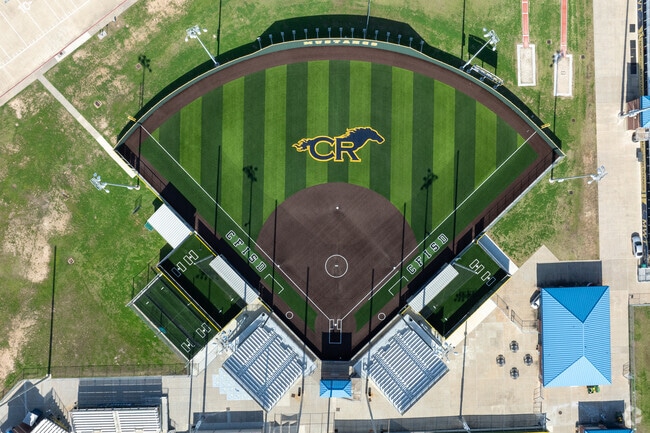 Play ball at Cypress Ranch High School's vibrant baseball field.