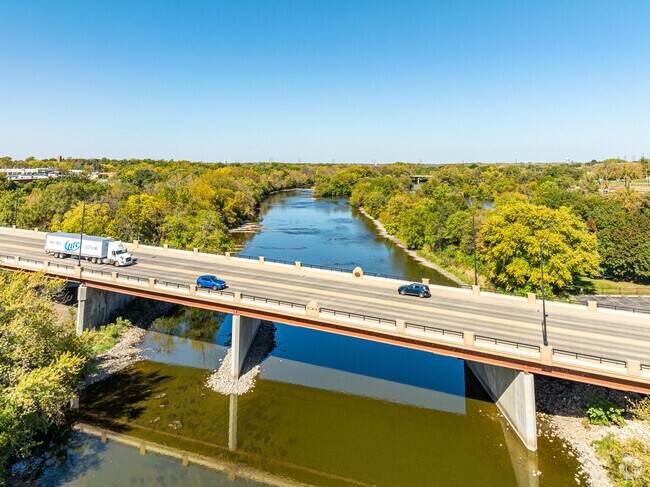North River residents commute over the Fox River via Indian Trail in Aurora, IL.