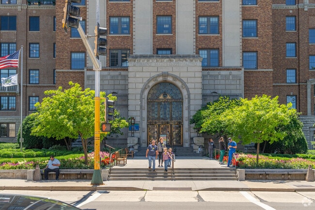 St. Mary's Hospital in Rochester's Folwell neighborhood features historic architecture.