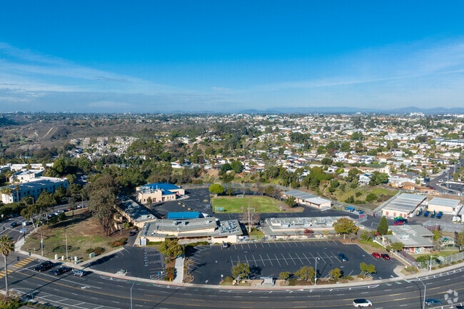 A look at the front of Twain High School in Linda Vista from above.