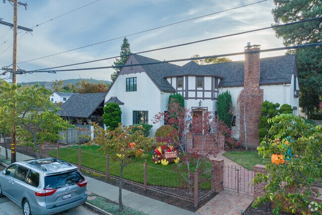 Tudor Revival style homes are popular in Carlmont.