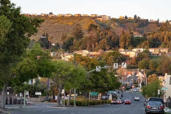The Frick neighborhood is located below the Oakland hills close to wilderness activities.