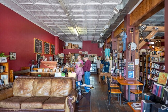 Blaine's Books and Coffee is a neighborhood staple, offering boutique coffee brews and second-hand books.