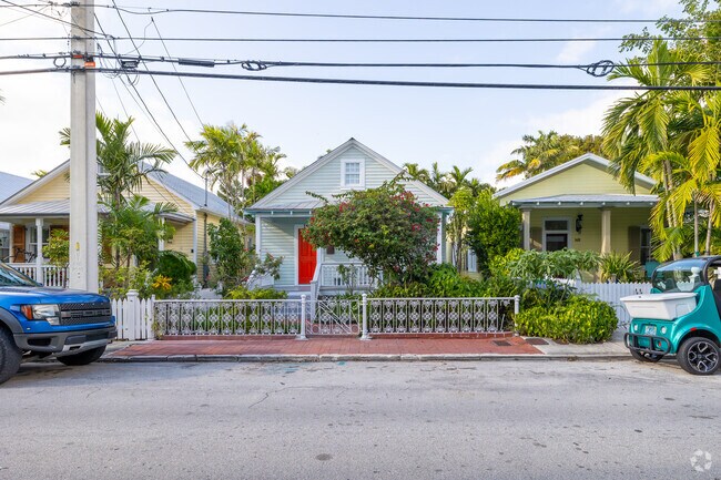 There are many colorful conch style homes in The Meadows neighborhood.