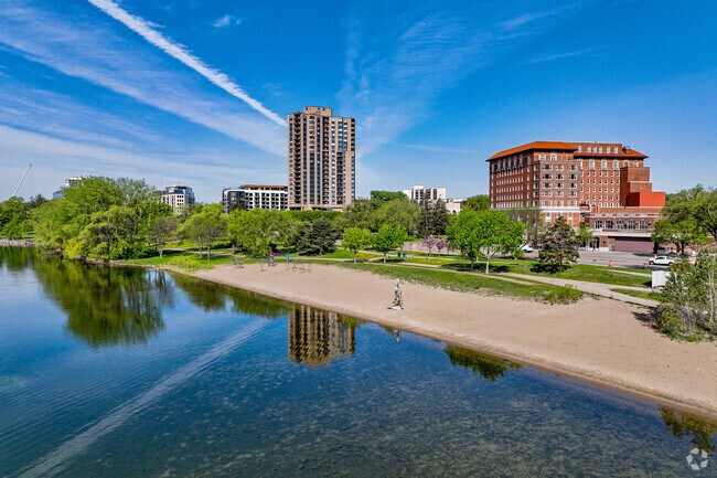 Sandy beaches await swimmers around the Minneapolis Chain of Lakes.