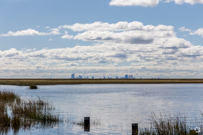 Mystic Island residents enjoy great views of the Atlantic City skyline.
