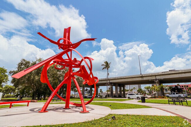 The Fire Dance sculpture in Downtown Fort Myers' Centennial Park was inspired by jazz music.