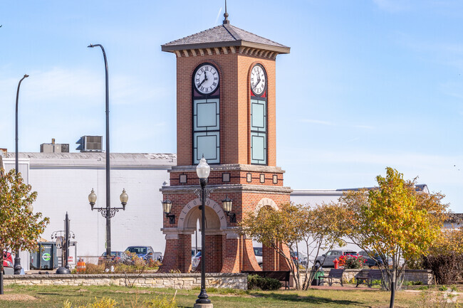 Cornish Park has a large clock tower in the center of the downtown Algonquin Heights area.