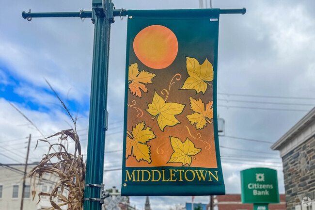 You'll find many town flags throughout Middletown.