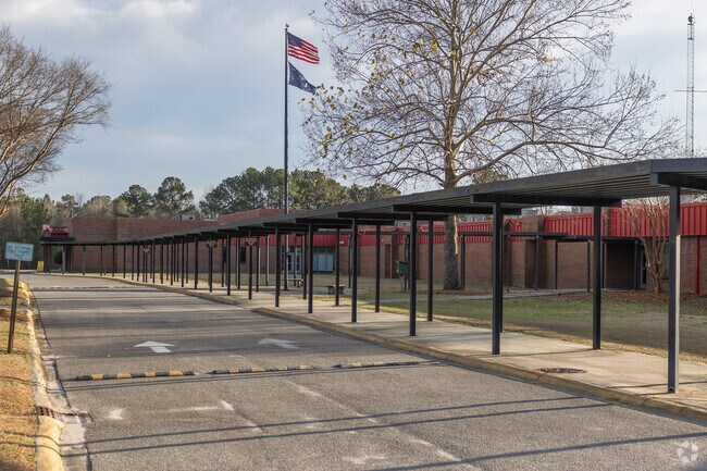 Whitesville Elementary School in Moncks Corner has covered pick up and drop off areas.