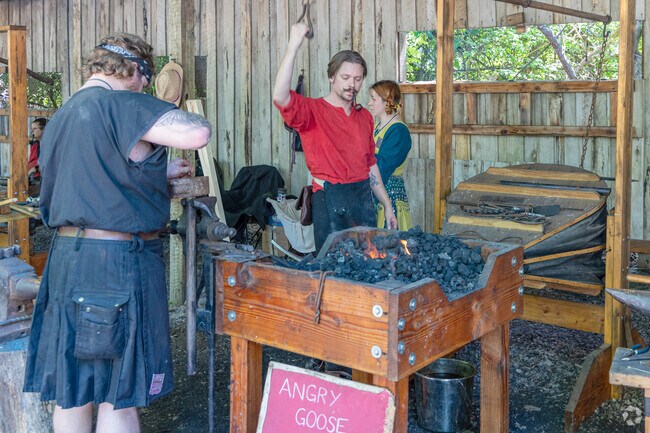 Oklahoma Renaissance Festival has live blacksmith demonstrations.