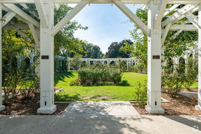The garden at Lucy Park is peaceful and full of flowers year-round.