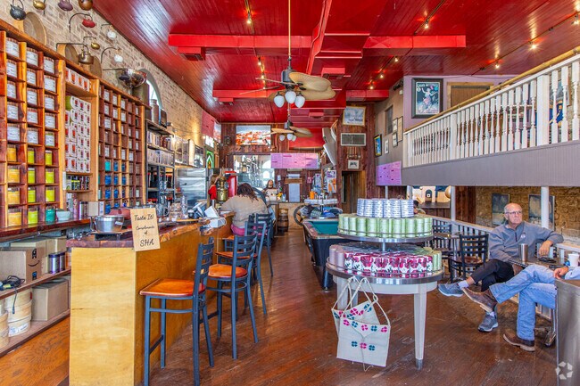 Enjoy coffee at AR•U•SHA, a charming spot in downtown Belton.