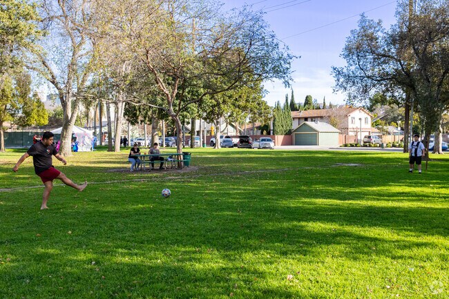 Pearson Park fields in Anaheim offer space for soccer and outdoor activities.