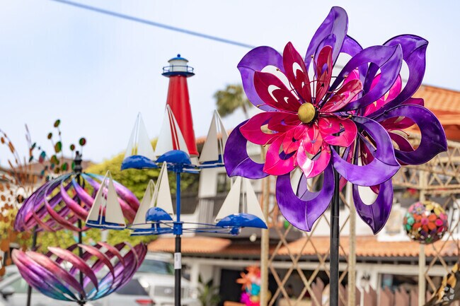 Colorful pinwheels spin at Laguna Beach Pottery off North Coast Highway in North Laguna.