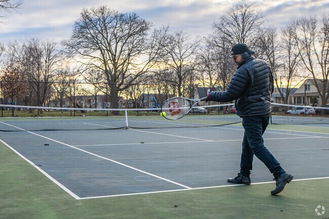 Residents can practice their volley at the tennis courts in Hale Park.