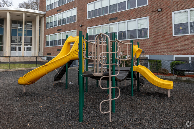 Sacred Heart Elementary School in Weymouth offers multiple play structures.