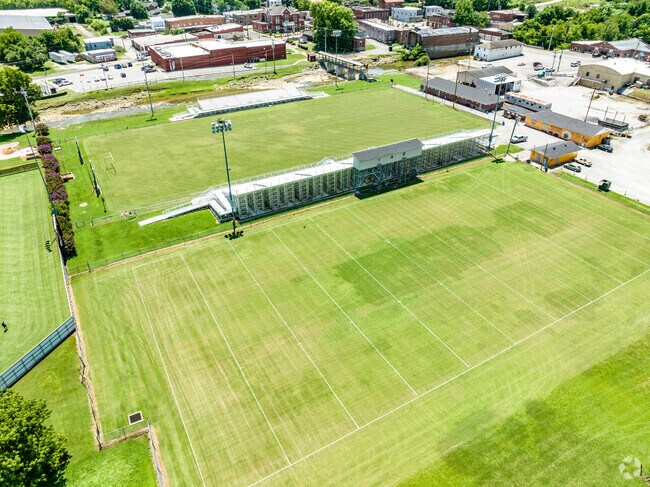 The football field at Trousdale County High School in Trousdale County