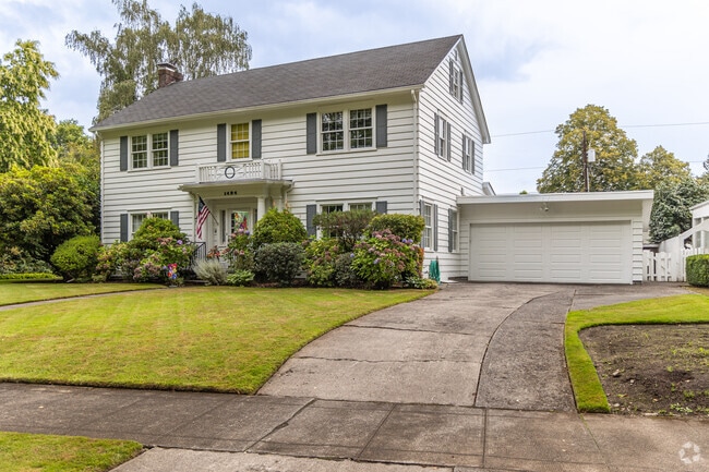 Many colonial revival style homes in Old Town feature stately shutters.