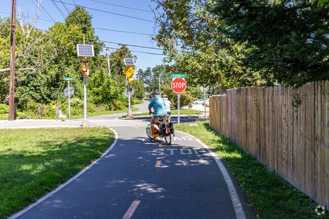 The East Bay Bike Path nips the corner of the Child Street West neighborhood where friends bike.