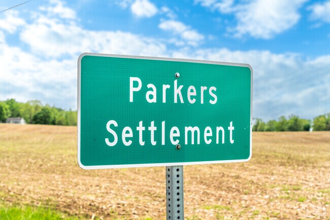 Parkers Settlement is a residential area located in a more rural setting.