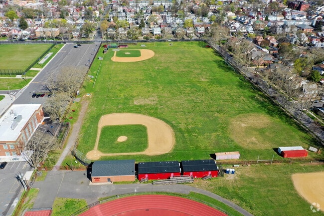 Baseball field at Trenton Central High School in Trenton, New Jersey.