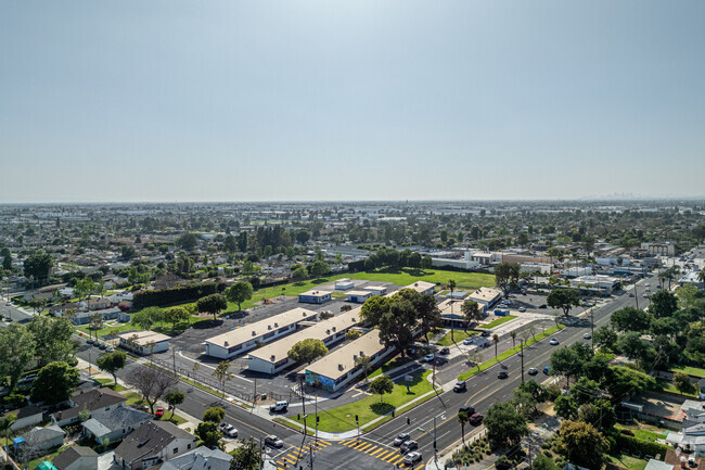 An aerial view of the campus Laurel Elementary School in Whittier.