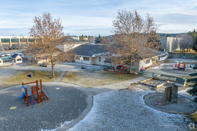 Stepping Stone Academy has a playground behind the school.