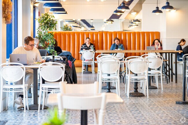 Locals get work done while savoring a hot beverage at the Maison B Cafe near Dwight.