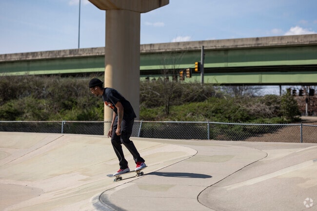 Practice your skateboard skills at the Lydia Gold Skate Park in Huntsville near 5 Points.