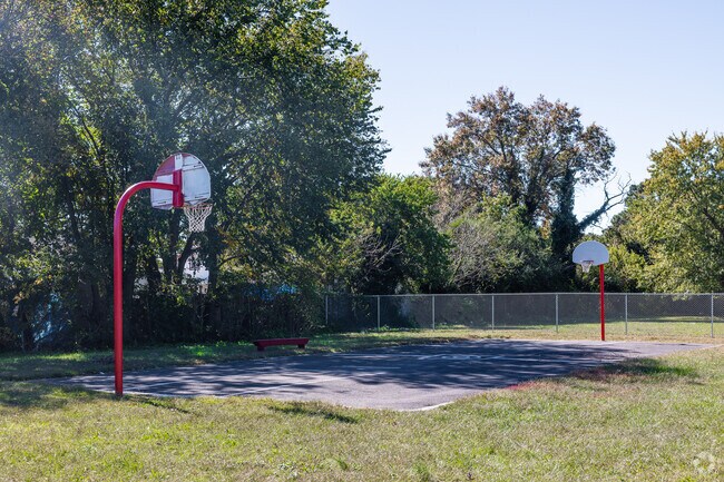 A full sized basketball court is one of the many amenities of the Huntington neighborhood.