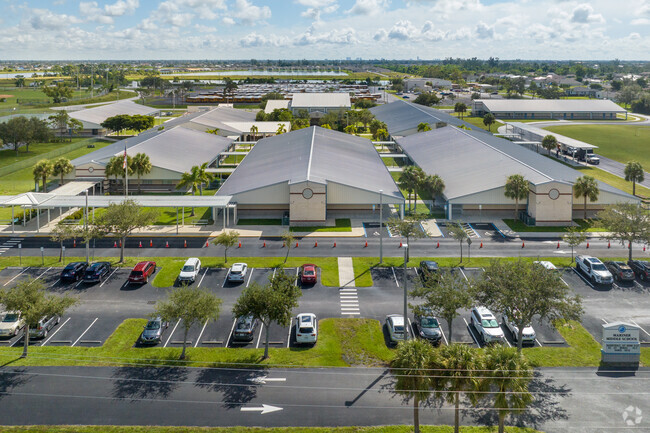From above Mariner Middle School you can see it's 3 main rows of buildings.