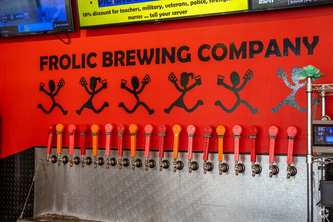 Frolic Brewing Company near Willow Run offers a wide selection of handcrafted beers.