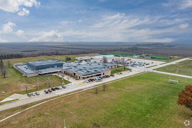 Clarion-Goldfield-Dows High School sits near athletic fields and open space.