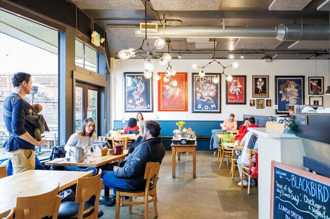 The nearby Blackbird Cafe serves up fresh baked goods and a fun social spot for locals.