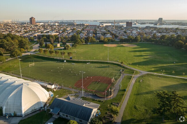 Baltimore Highlands is Patterson Park, 133 acres with soccer field.