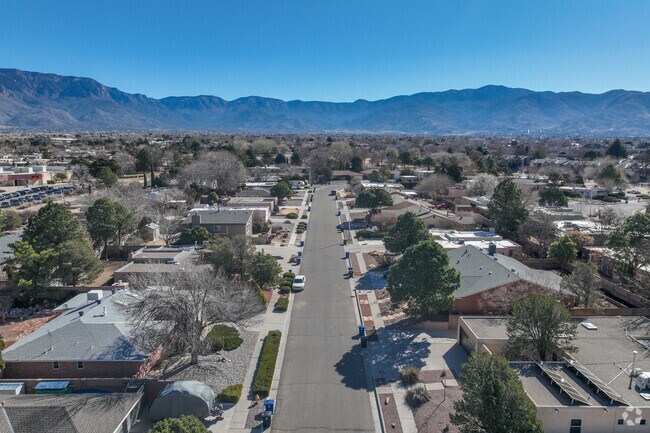 The quiet residential streets of Academy Hills Park are perfect for a quick walk.