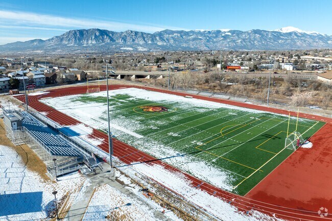 Sierra High School has a football field with amazing views of the mountains.