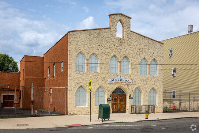 An angled view of Alpha & Omega Christian School, Newark, NJ.