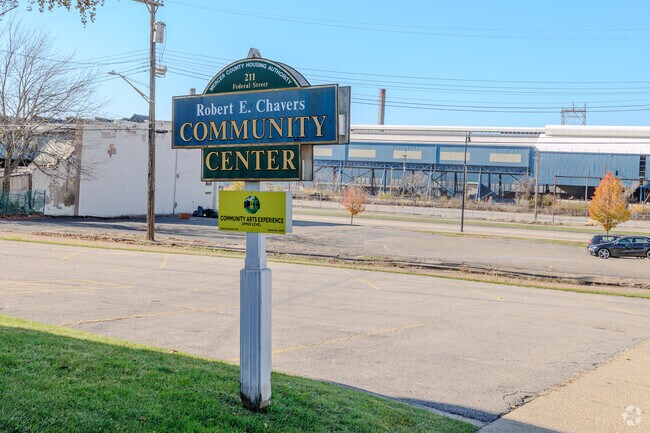 Robert E. Chavers Community Center in Farrell signage.