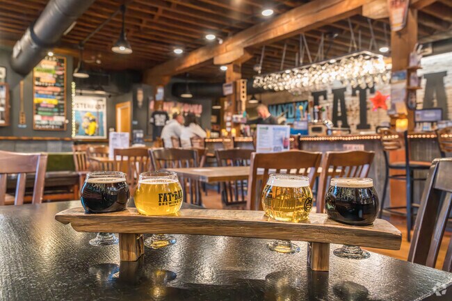 Enjoy a flight of beer with friends at the Fat Bat Brewing Company in Hanover.