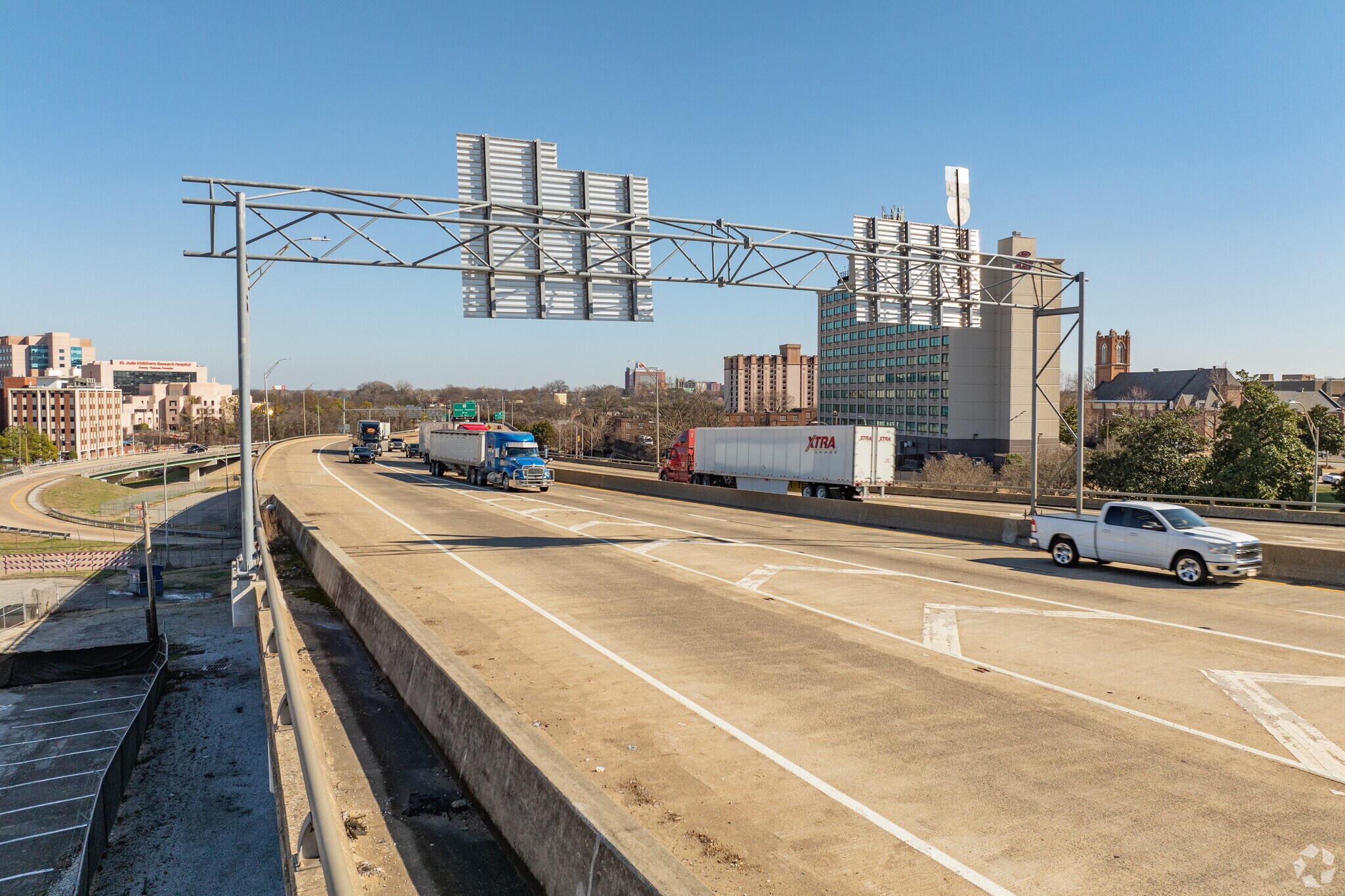 Uptown Memphis' southern border is defined by Interstate 40.