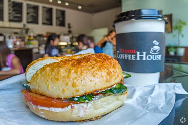 Stop into Ripon Coffee House for a bagel sandwich and hot coffee.