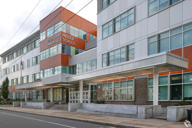 Thurgood Marshall Middle school is located on the Swampscott - Lynn boarder