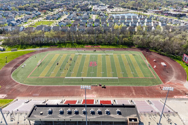 The Benedictine University lacrosse team practice at the football stadium in Lisle, IL.