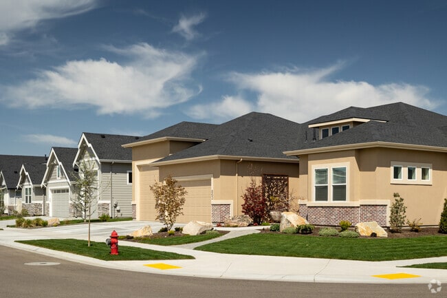 Modern residential architecture with two and three car garages are common in Northwest Meridian.
